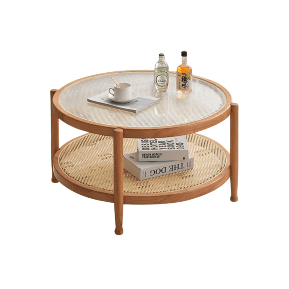โต๊ะกาแฟ MY DOLLS HOUSE HOMU RATTAN 45 ซม. สีน้ำตาลวอลนัท
