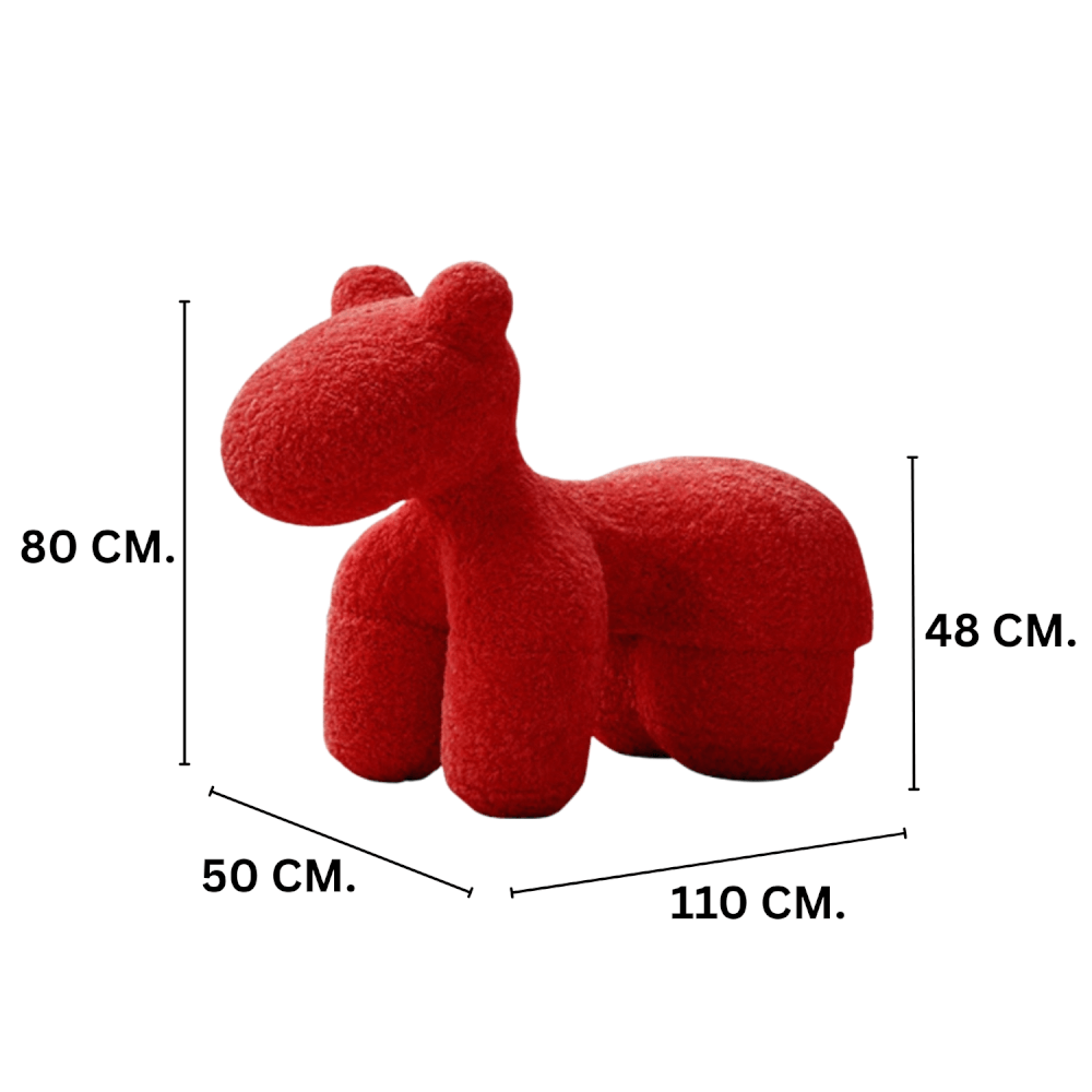 สตูล MY DOLLS HOUSE PONY FURRY 80 ซม. สีแดง_1