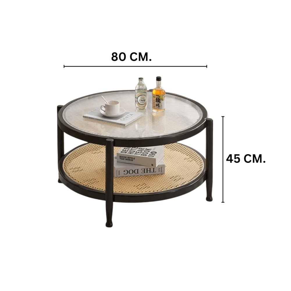 โต๊ะกาแฟ MY DOLLS HOUSE HOMU RATTAN 45 ซม. สีดำ