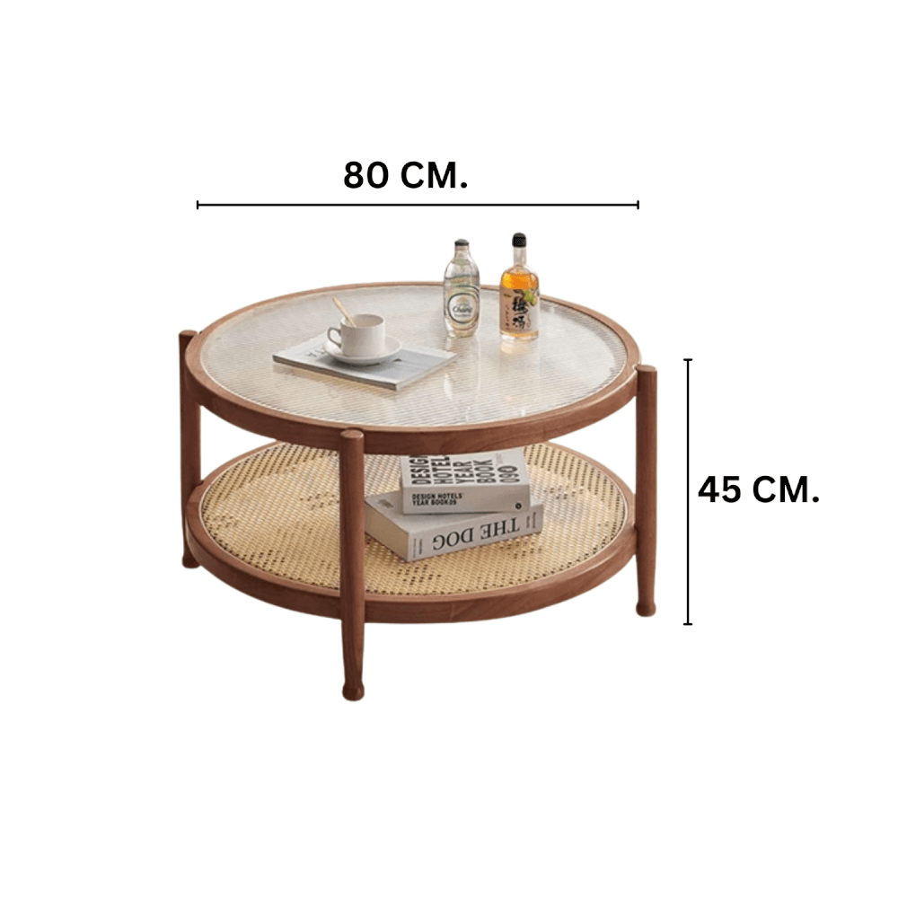 โต๊ะกาแฟ MY DOLLS HOUSE HOMU RATTAN 45 ซม. สีน้ำตาลเข้ม