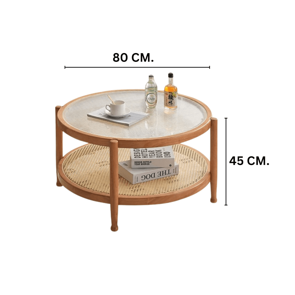 โต๊ะกาแฟ MY DOLLS HOUSE HOMU RATTAN 45 ซม. สีน้ำตาลวอลนัท