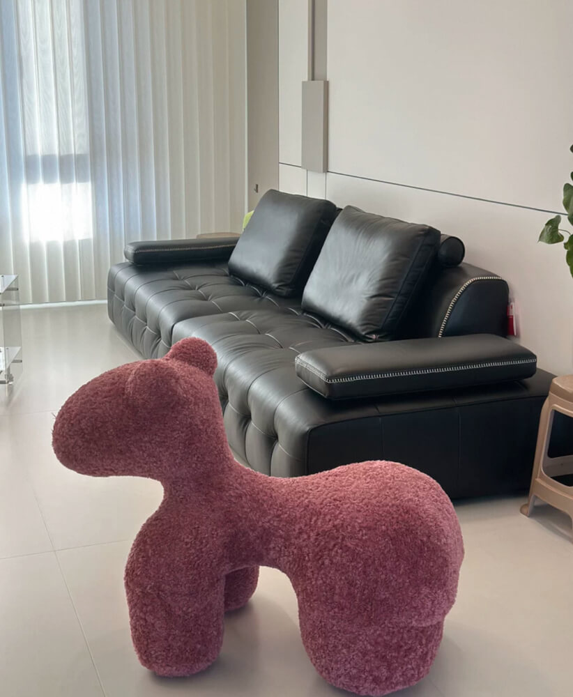 สตูล MY DOLLS HOUSE PONY FURRY 70 ซม. สีชมพู_2