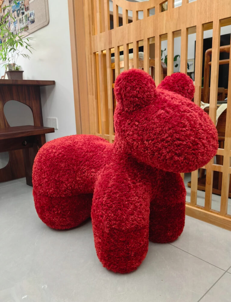 สตูล MY DOLLS HOUSE PONY FURRY 70 ซม. สีแดง_2