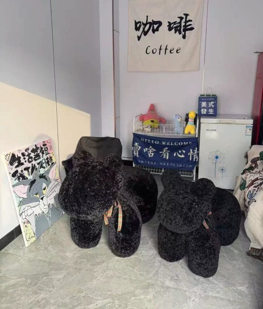 สตูล MY DOLLS HOUSE PONY FURRY 80 ซม. สีดำ_2