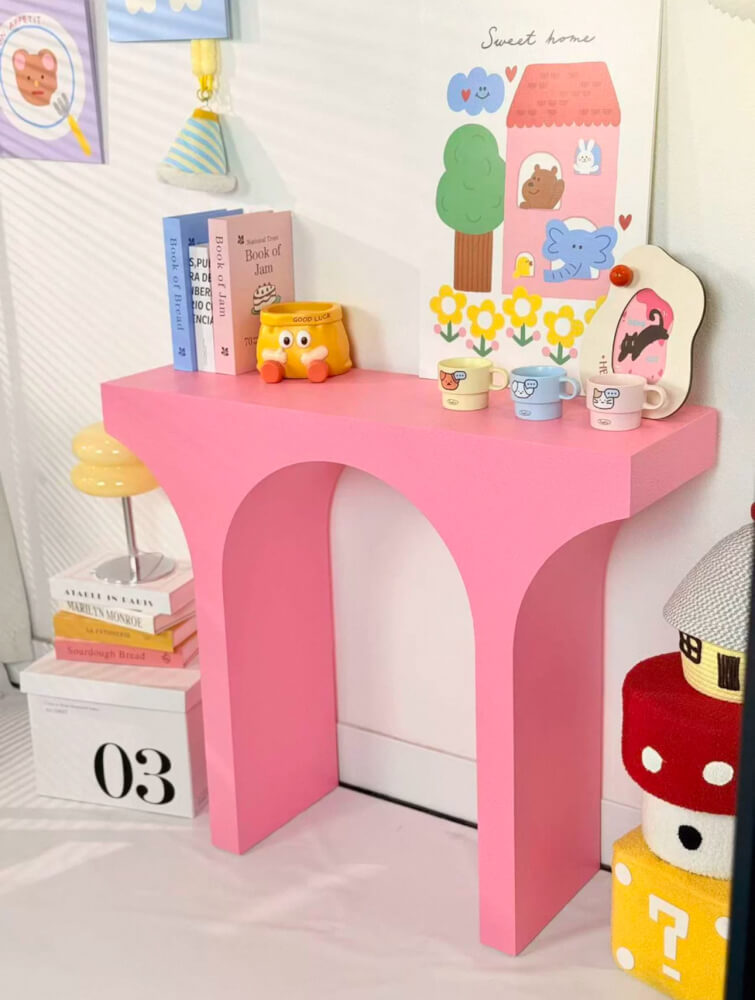 โต๊ะคอนโซล MY DOLLS HOUSE WELL สีชมพู_2