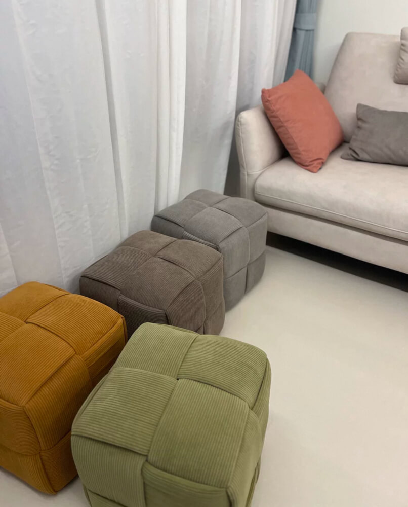 สตูลผ้าลูกฟูก MY DOLLS HOUSE COZY CUBE 38 ซม. สีน้ำตาล