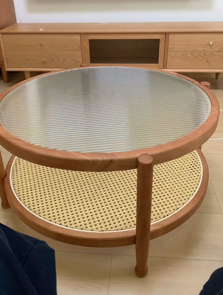 โต๊ะกาแฟ MY DOLLS HOUSE HOMU RATTAN 45 ซม. สีน้ำตาลวอลนัท