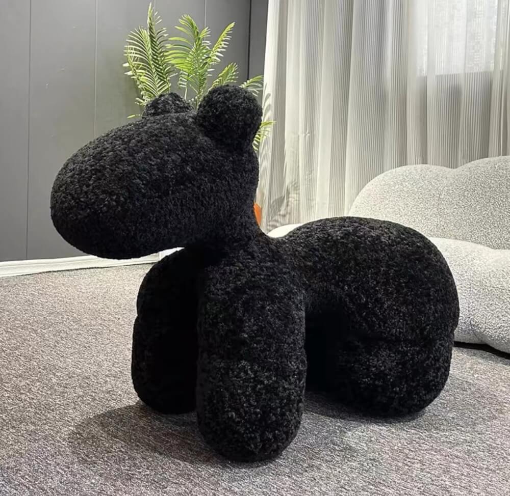 สตูล MY DOLLS HOUSE PONY FURRY 80 ซม. สีดำ_5