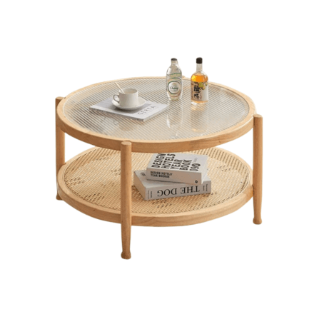 โต๊ะกาแฟ MY DOLLS HOUSE HOMU RATTAN 45 ซม. สีน้ำตาลอ่อน_0