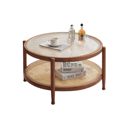 โต๊ะกาแฟ MY DOLLS HOUSE HOMU RATTAN 45 ซม. สีน้ำตาลเข้ม_0