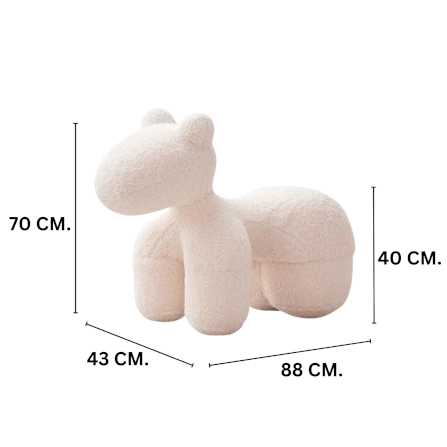 สตูล MY DOLLS HOUSE PONY FURRY 70 ซม. สีขาว_1