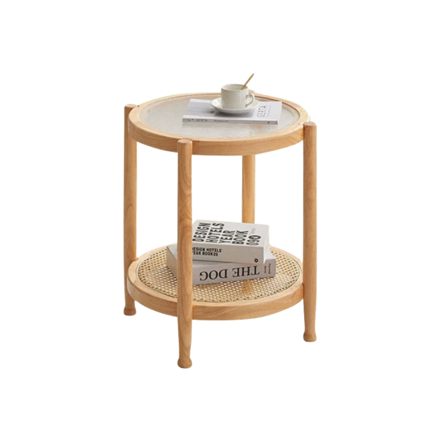 โต๊ะข้าง MY DOLLS HOUSE HOMU RATTAN 60 ซม. สีน้ำตาลอ่อน