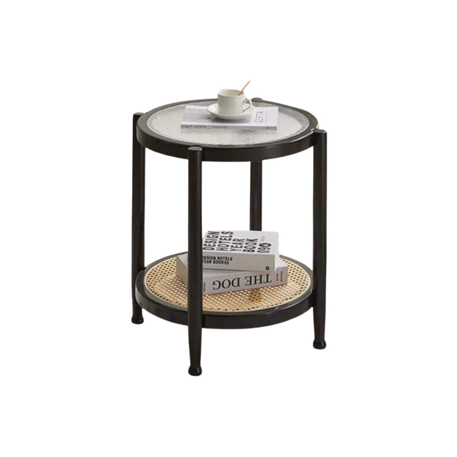 โต๊ะข้าง MY DOLLS HOUSE HOMU RATTAN 60 ซม. สีดำ_0