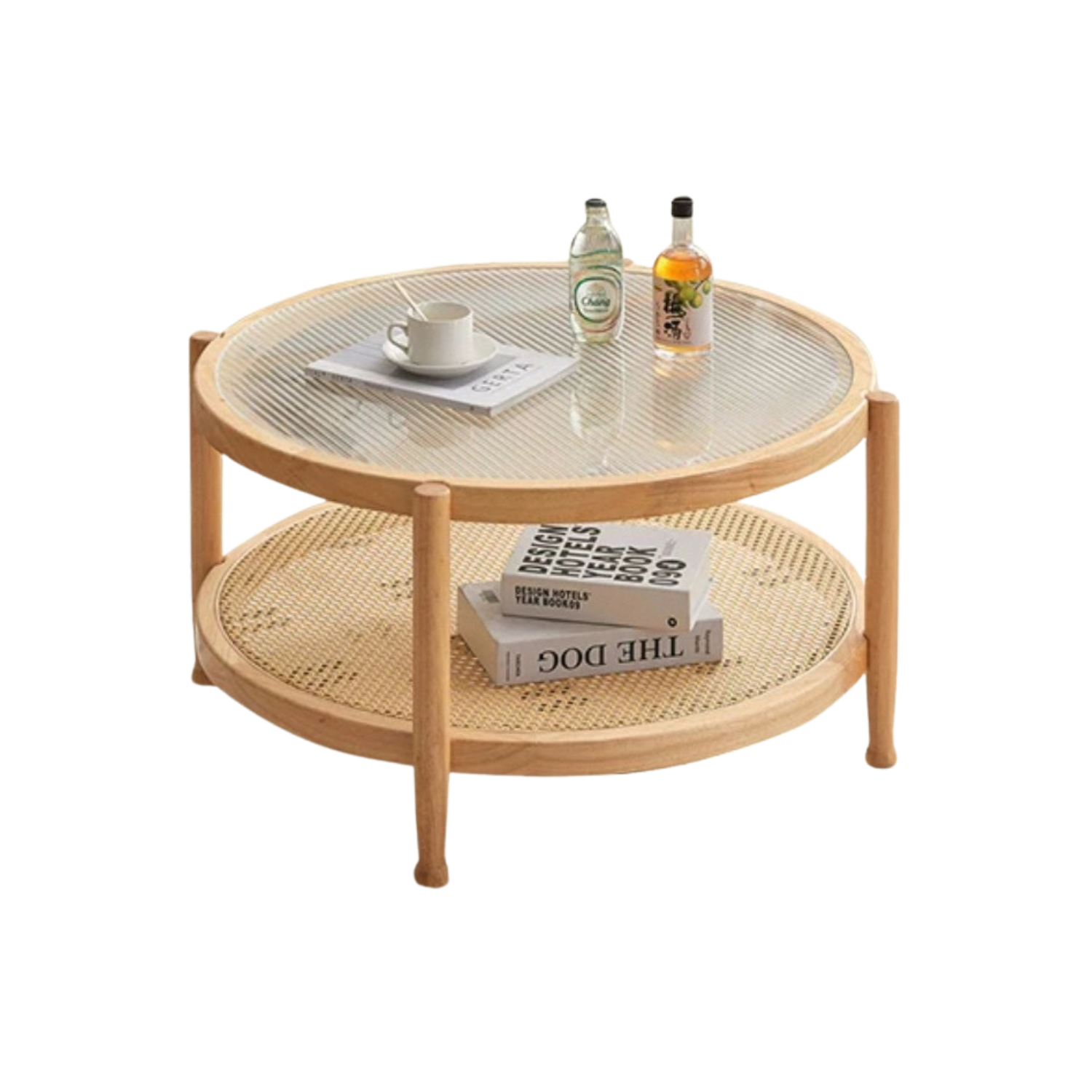 โต๊ะกาแฟ MY DOLLS HOUSE HOMU RATTAN 45 ซม. สีน้ำตาลอ่อน