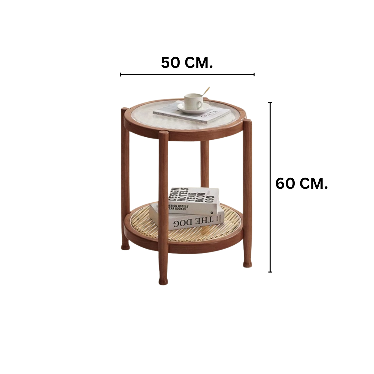 โต๊ะข้าง MY DOLLS HOUSE HOMU RATTAN 60 ซม. สีน้ำตาลเข้ม_1