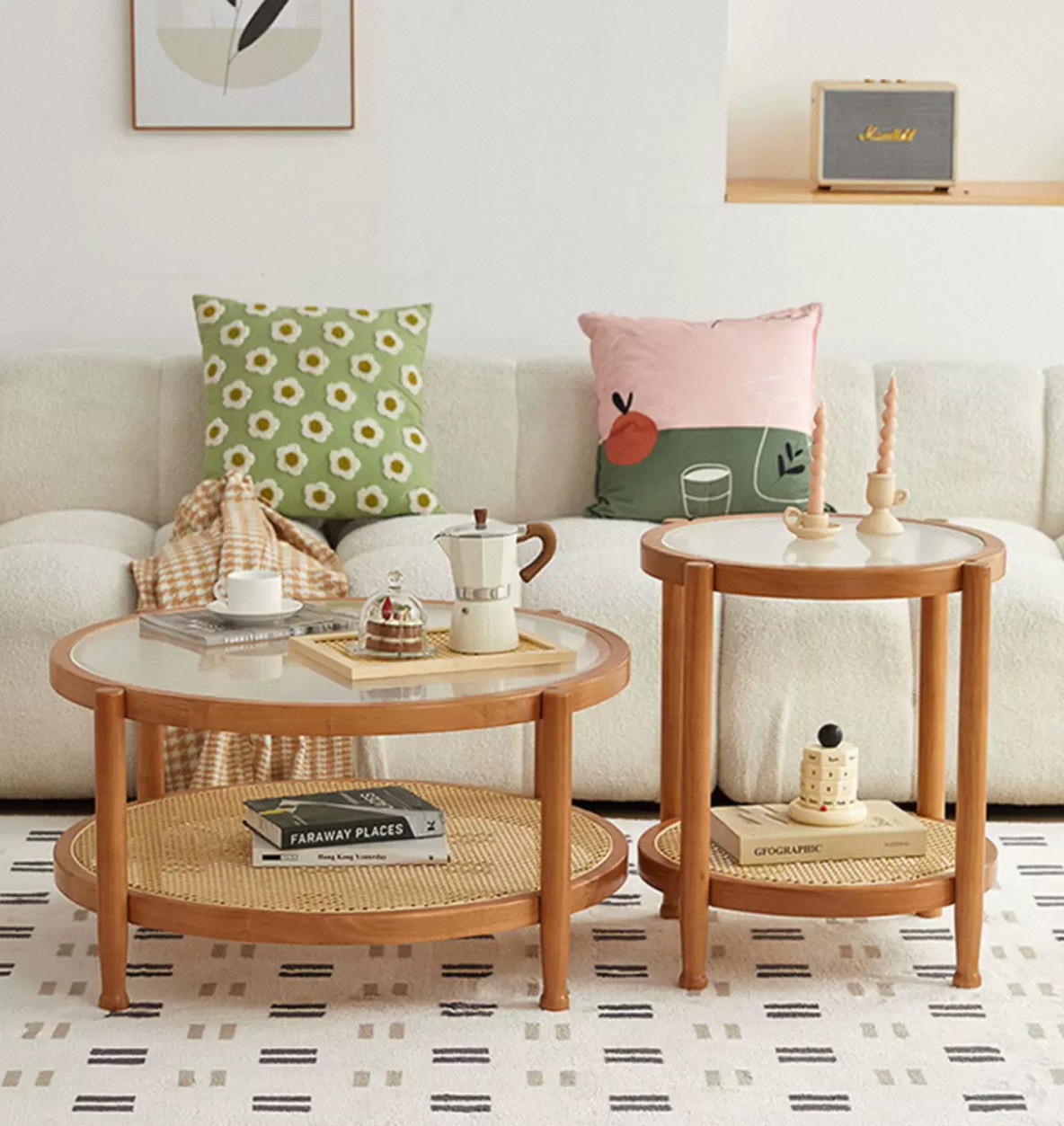 โต๊ะข้าง MY DOLLS HOUSE HOMU RATTAN 60 ซม. สีน้ำตาลวอลนัท_2