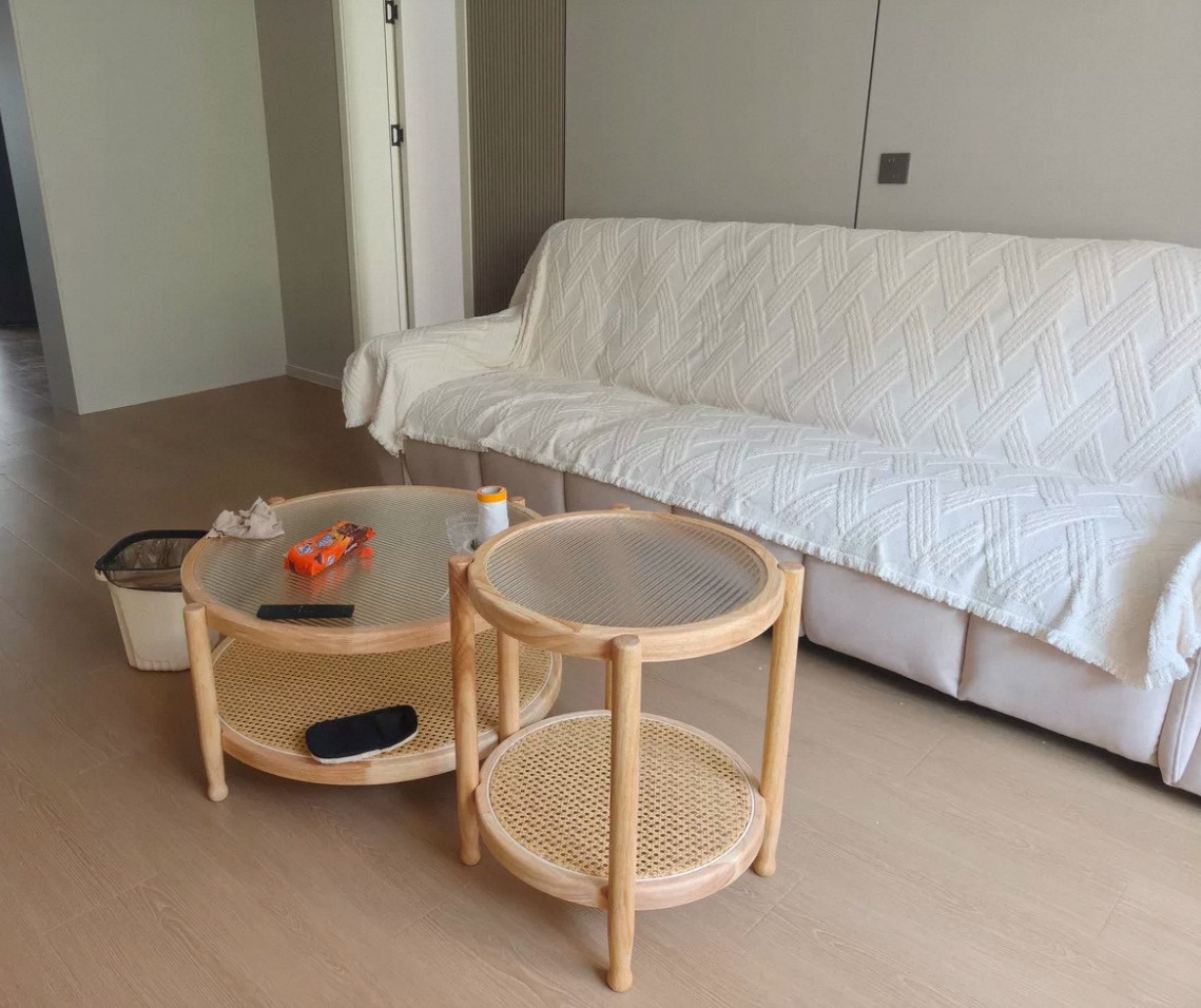 โต๊ะข้าง MY DOLLS HOUSE HOMU RATTAN 60 ซม. สีน้ำตาลอ่อน_3