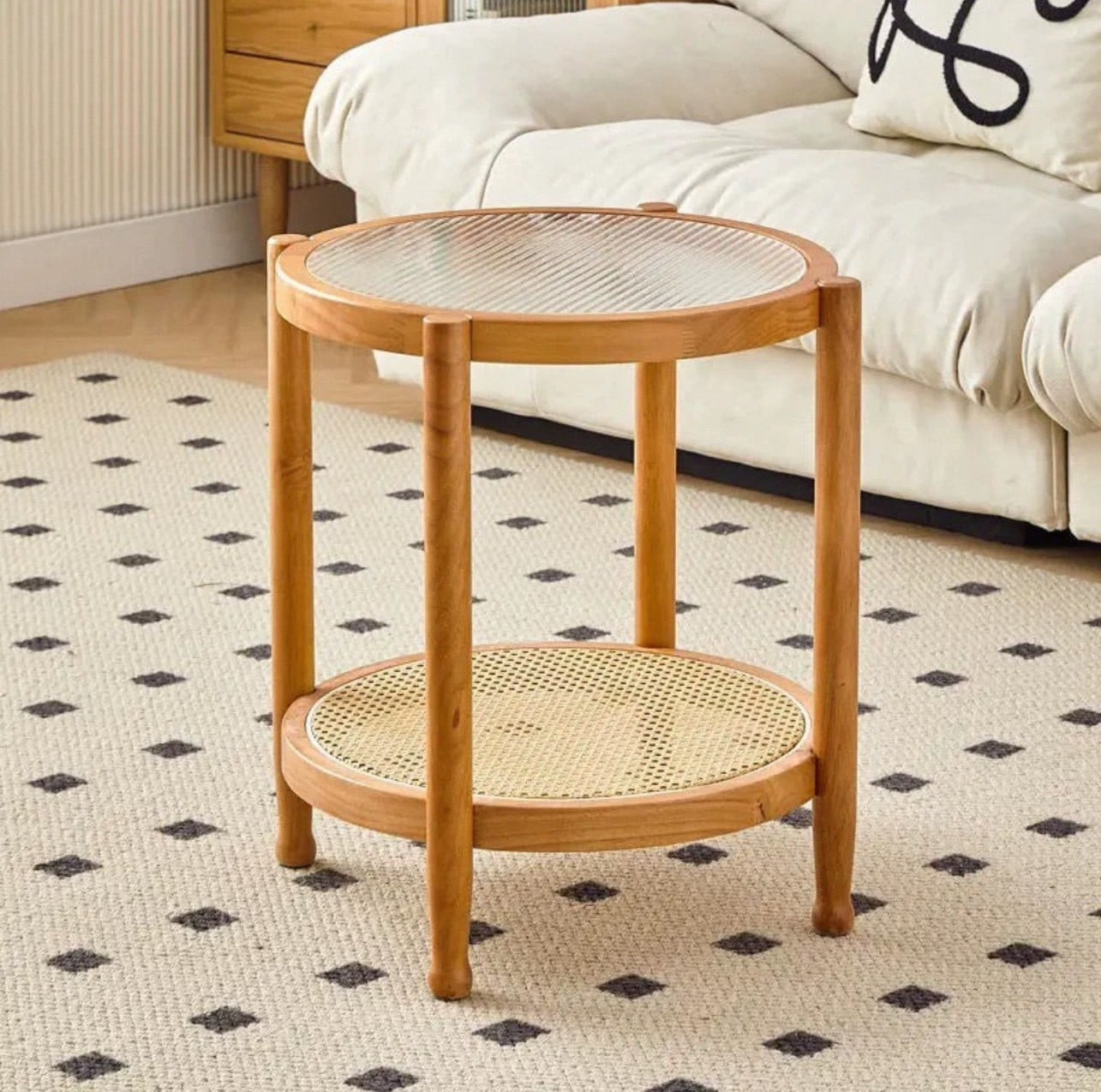 โต๊ะข้าง MY DOLLS HOUSE HOMU RATTAN 60 ซม. สีน้ำตาลวอลนัท_5