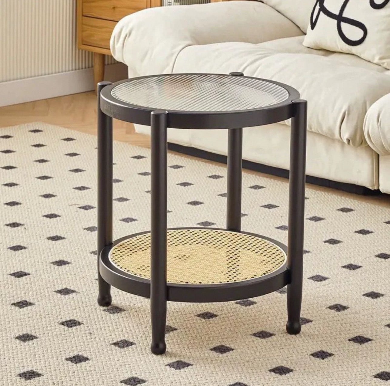 โต๊ะข้าง MY DOLLS HOUSE HOMU RATTAN 60 ซม. สีดำ_5