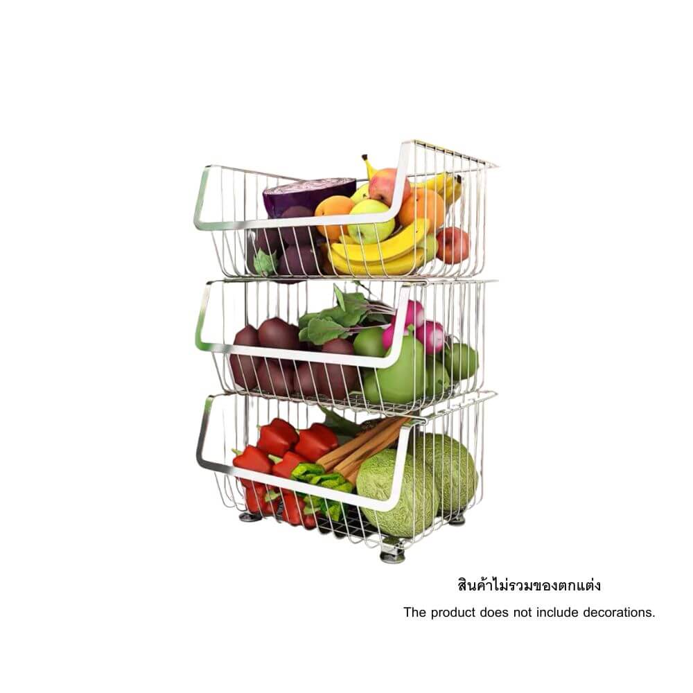 [PRE-ORDER] ชั้นวางของ 3 ชั้น วัสดุสแตนเลส304 มีล้อ PROMA-RACK001-03-S304