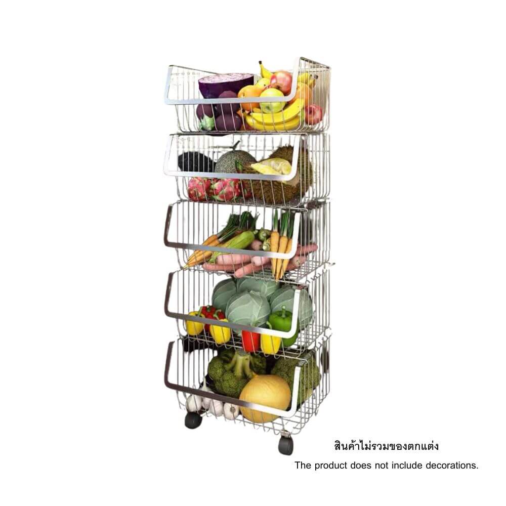 [PRE-ORDER] ชั้นวางของ 5 ชั้น วัสดุสแตนเลส304 มีล้อ PROMA-RACK001-05-S304_0
