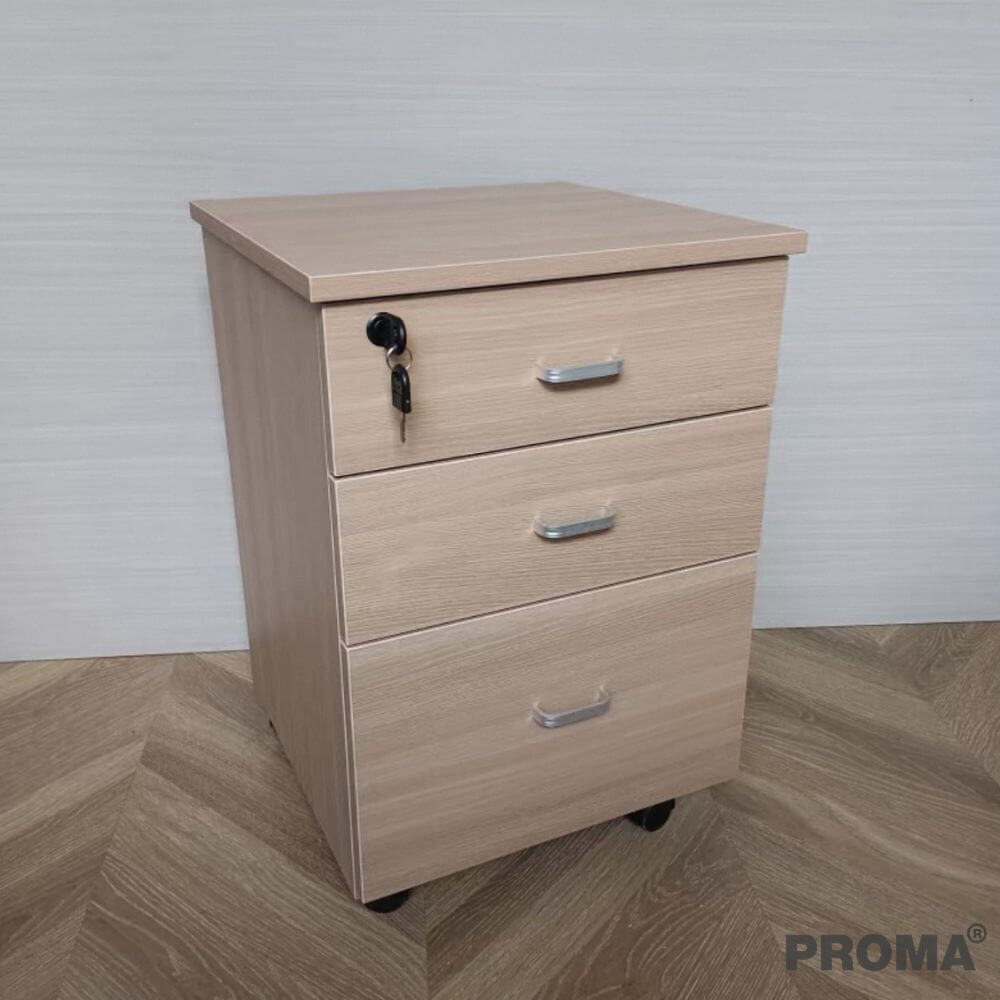 [PRE-ORDER] ตู้ลิ้นชัก 3 ชั้น PROMA-OF07-01 40CM สีลายไม้น้ำตาลอ่อน