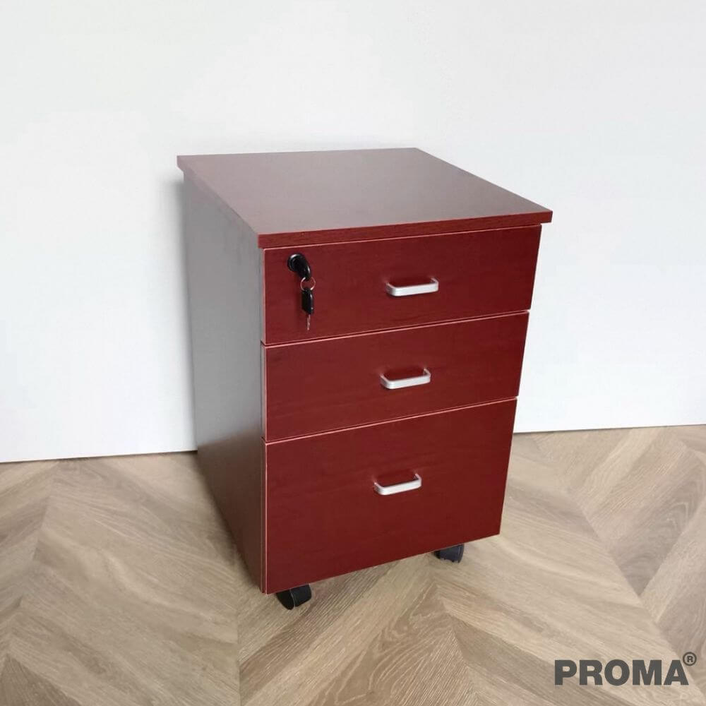[PRE-ORDER] ตู้ลิ้นชัก 3 ชั้น PROMA-OF07-01 40CM สีลายไม้เรดโร้สวู้ด