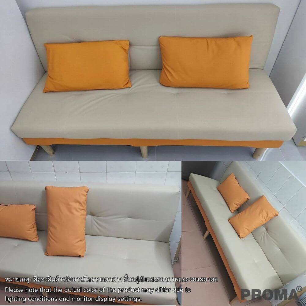 [PRE-ORDER] โซฟาเบด PROMA-SF59-01 120 ซม. สีครีม/ส้ม_1
