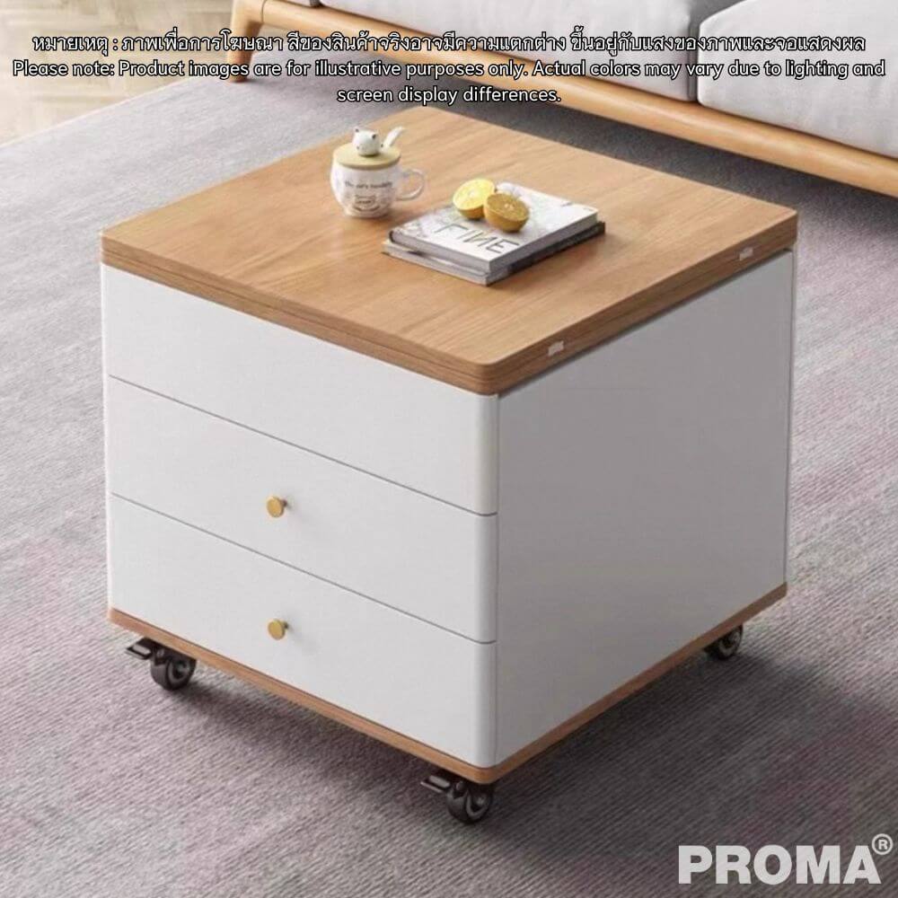[PRE-ORDER] โต๊ะข้าง PROMA-ST-004WB สีขาว/น้ำตาล_3