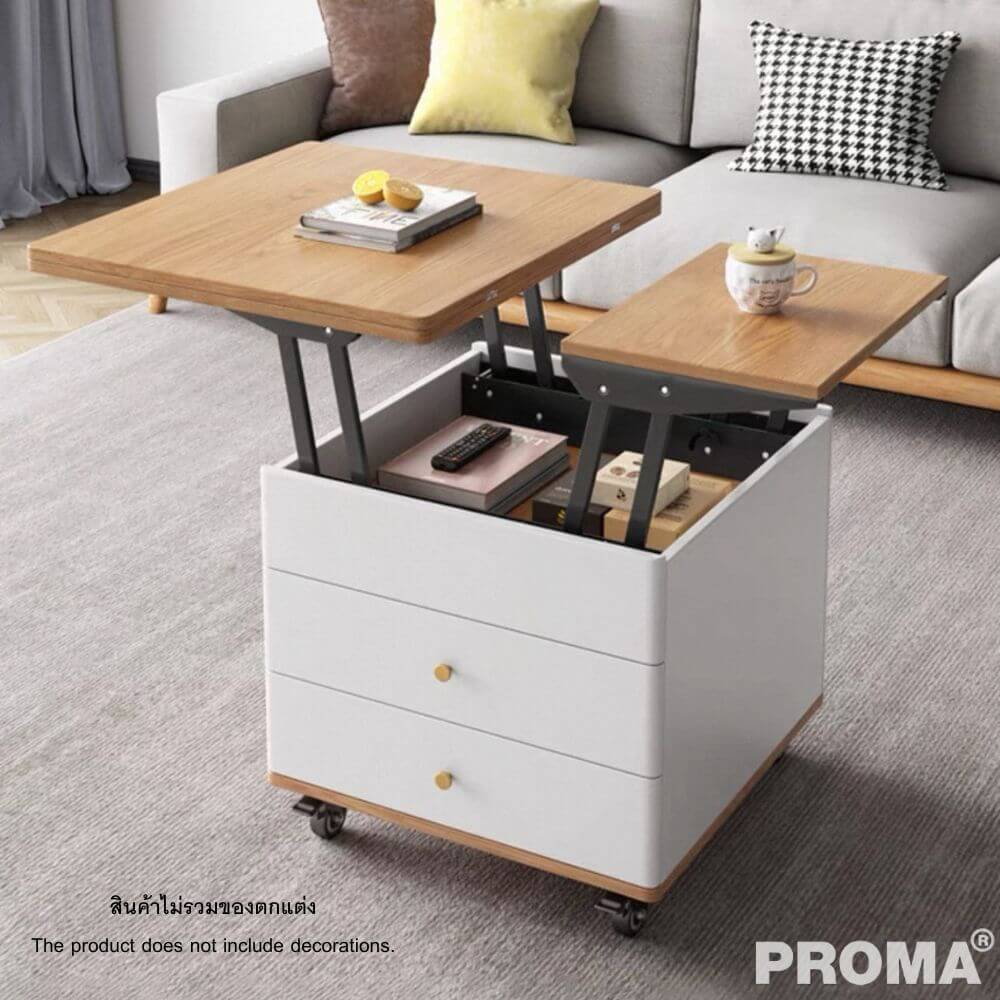 [PRE-ORDER] โต๊ะข้าง PROMA-ST-004WB สีขาว/น้ำตาล_10