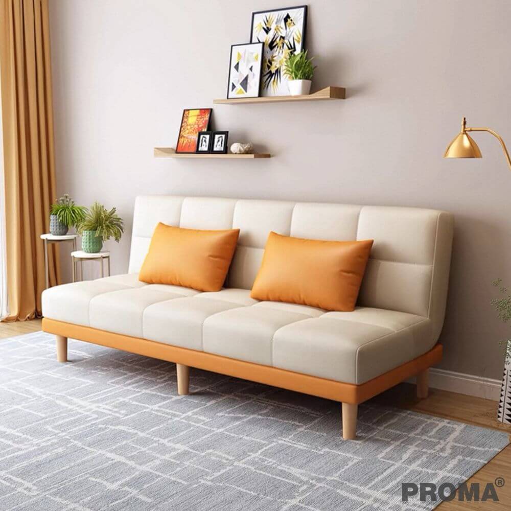 [PRE-ORDER] โซฟาเบด PROMA-SF59-01 120 ซม. สีครีม/ส้ม_8