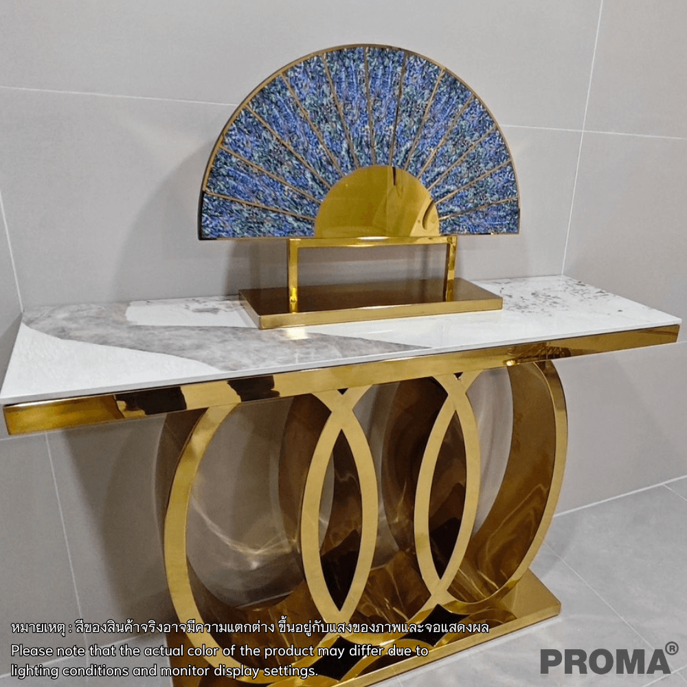 [PRE-ORDER] พัดประดับตกแต่งบ้าน PROMA HD-01 วัสดุโลหะและวัสดุเลียนแบบเปลือกหอย