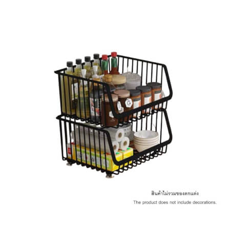 [PRE-ORDER] ชั้นวางของ 2 ชั้น มีล้อ PROMA-RACK001-02 ดำ_0