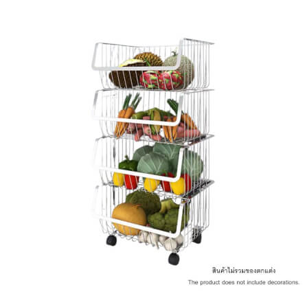 [PRE-ORDER] ชั้นวางของ 4 ชั้น วัสดุสแตนเลส304 มีล้อ PROMA-RACK001-04-S304_0