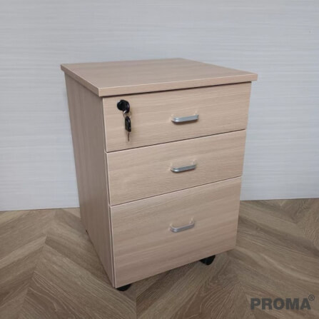 [PRE-ORDER] ตู้ลิ้นชัก 3 ชั้น PROMA-OF07-01 40CM สีลายไม้น้ำตาลอ่อน_1