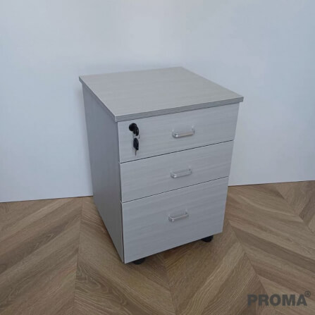 [PRE-ORDER] ตู้ลิ้นชัก 3 ชั้น PROMA-OF07-01 40CM สีลายไม้เทา_1