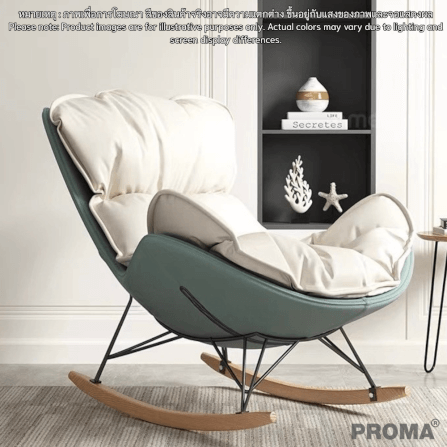 [PRE-ORDER] เก้าอี้โซฟาเดี่ยว PROMA-M-16 สีขาว/เขียว_10