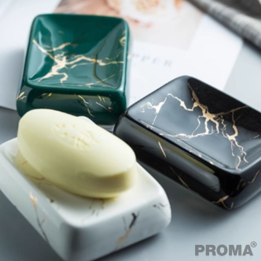 [Pre-order] อุปกรณ์ห้องน้ำเซรามิกชุด 5 ชิ้น ลายหินอ่อน PROMA-WS09 สีดำ_5