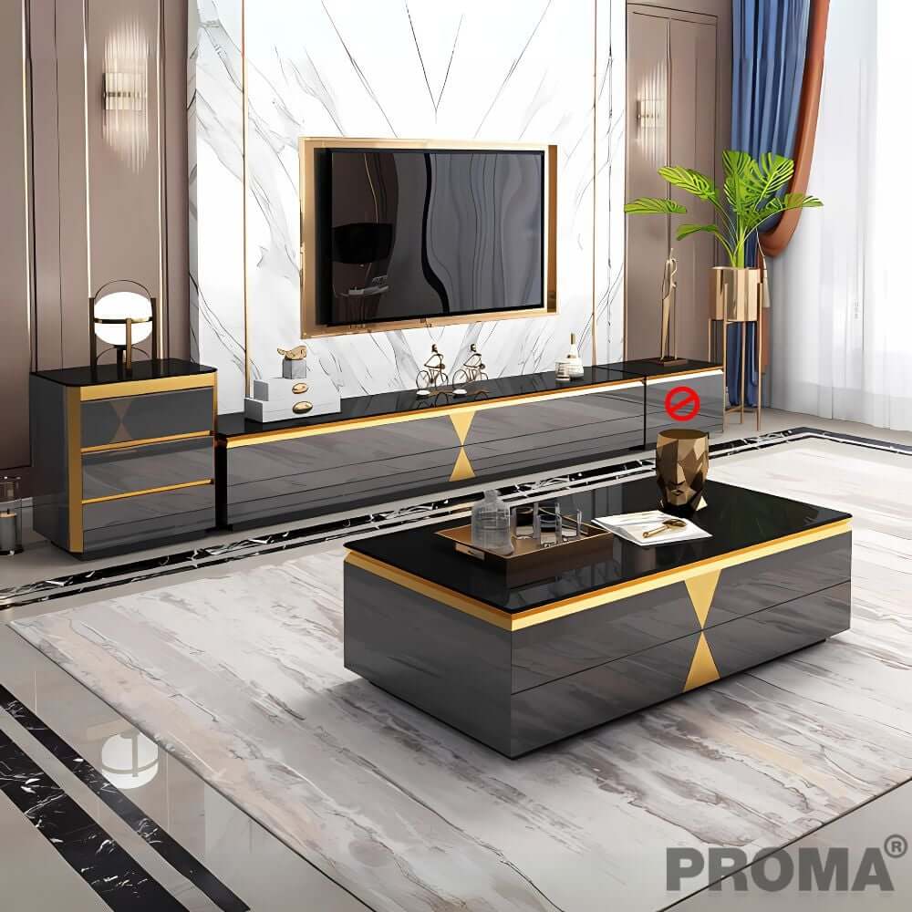 [Pre-order] ตู้วางทีวี PROMA-TVS-05B 200 ซม. สีดำ