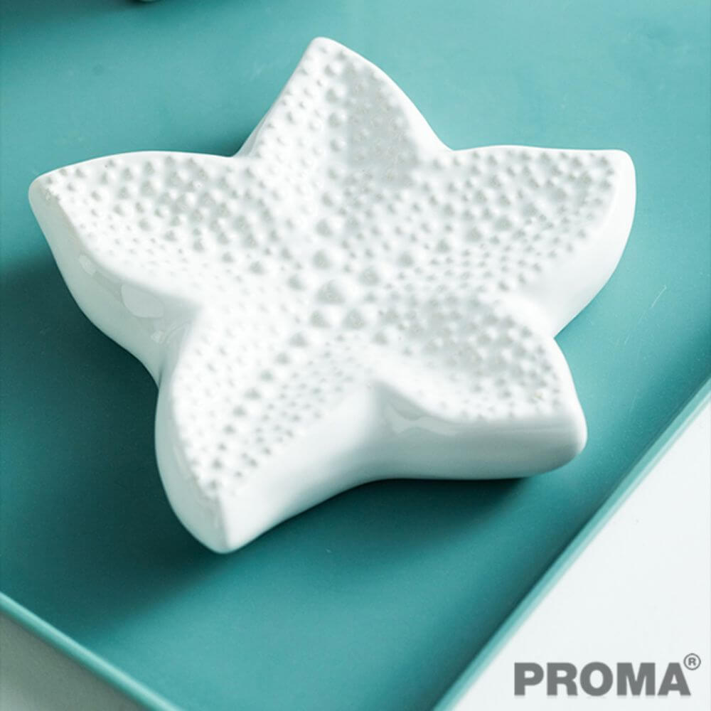 [Pre-order] ชุดอุปกรณ์ห้องน้ำลายปลาดาว 4 ชิ้น PROMA-WS02-S2 สีขาว (ไม่มีถาด)