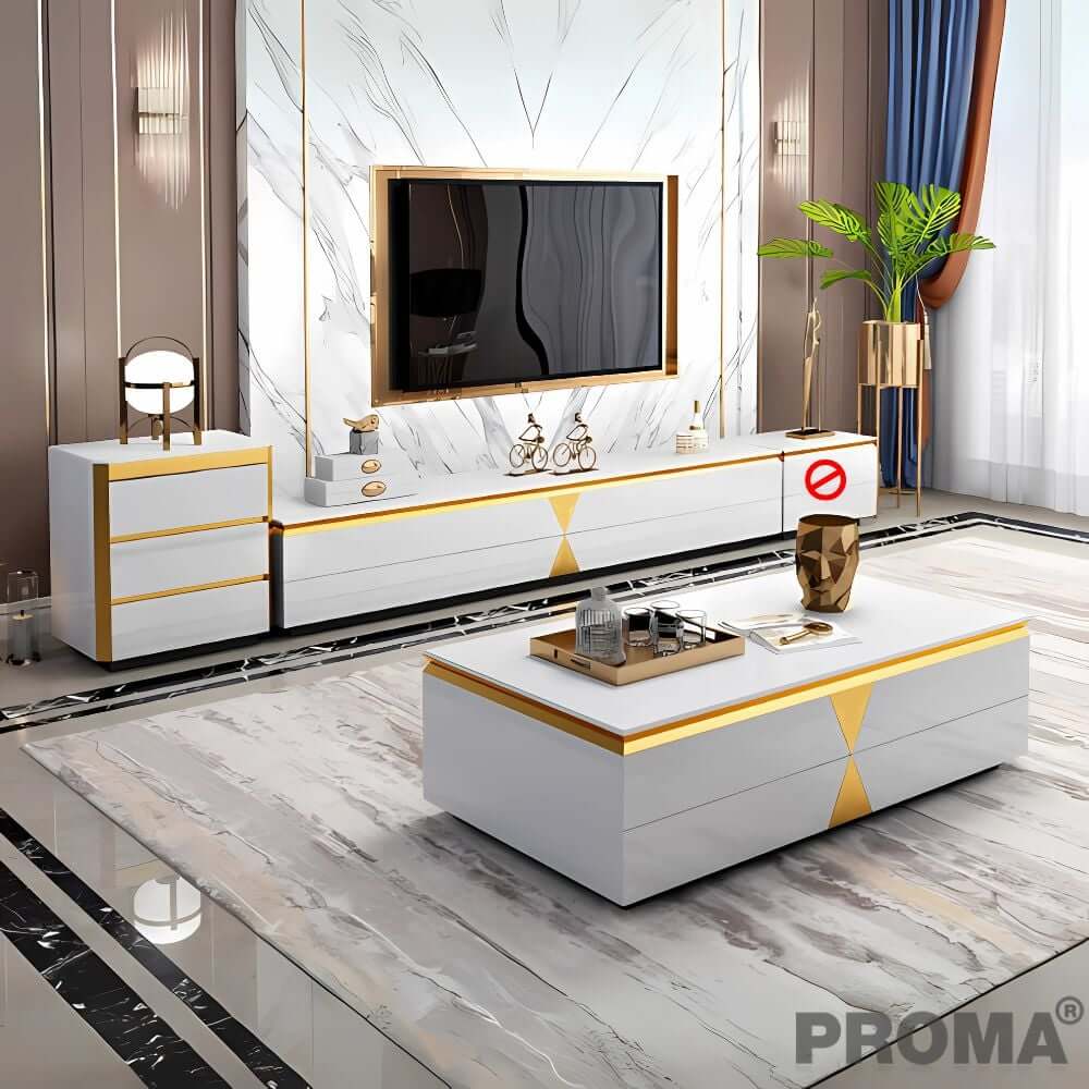 [Pre-order] ตู้วางทีวี PROMA-TVS-05W 200 ซม. สีขาว