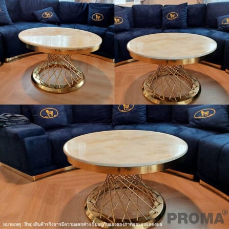 [Pre-order] โต๊ะกลาง ท๊อปหินอ่อนสังเคราะห์ Proma-CTB-06 ขาสีทอง_3