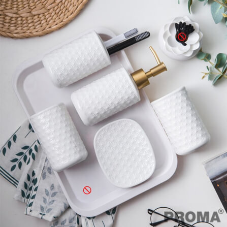 [Pre-order] อุปกรณ์ห้องน้ำเซรามิก 5 ชิ้น PROMA-WS01 สีขาว (ไม่มีถาดรอง)_4