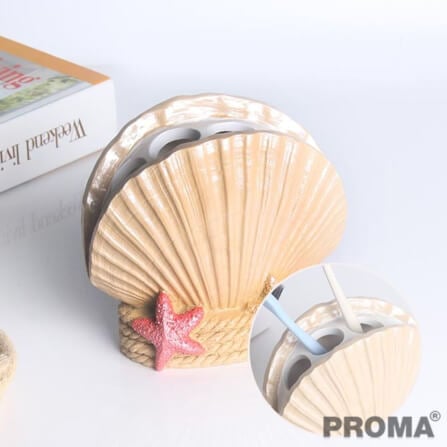 [Pre-order] อุปกรณ์ห้องน้ำเซรามิกเซ็ต 5 ชิ้น ชุดหาดทราย PROMA-WS05 (ไม่มีถาด)_5