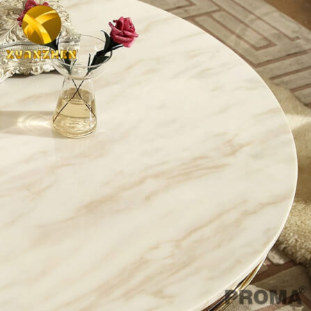 [Pre-order] โต๊ะกลาง ท๊อปหินอ่อนสังเคราะห์ Proma-CTB-06 ขาสีทอง_5