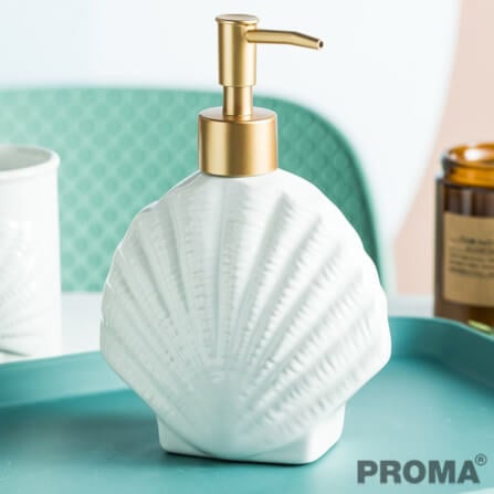 [Pre-order] ชุดอุปกรณ์ห้องน้ำลายเปลือกหอย 4 ชิ้น PROMA-WS02-S1 สีขาว (ไม่มีถาด)_6