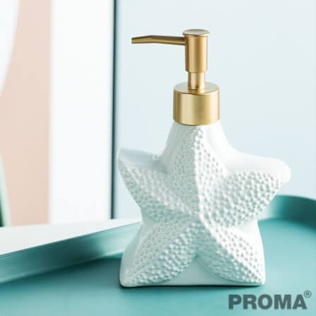 [Pre-order] ชุดอุปกรณ์ห้องน้ำลายปลาดาว 4 ชิ้น PROMA-WS02-S2 สีขาว (ไม่มีถาด)_6