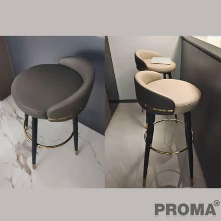 [Pre-order] เก้าอี้บาร์ทรงสูง สไตล์โมเดิร์น Proma-C-52 72 ซม. สีดำ/ขาว_8