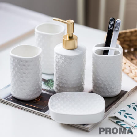 [Pre-order] อุปกรณ์ห้องน้ำเซรามิก 5 ชิ้น PROMA-WS01 สีขาว (ไม่มีถาดรอง)_8