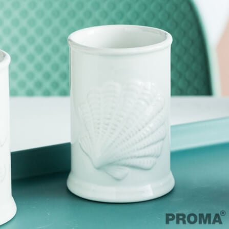 [Pre-order] ชุดอุปกรณ์ห้องน้ำลายเปลือกหอย 4 ชิ้น PROMA-WS02-S1 สีขาว (ไม่มีถาด)_8